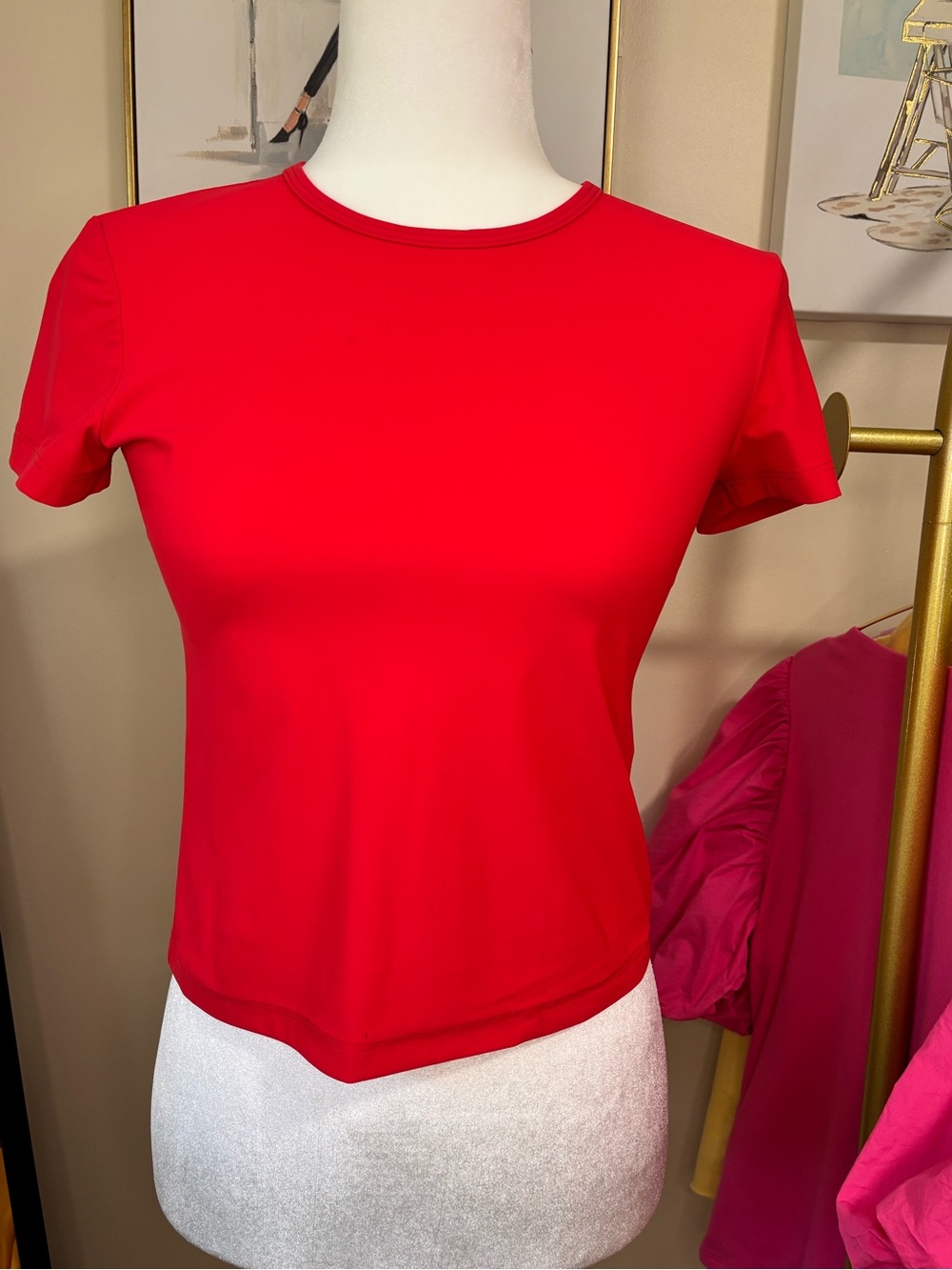 Theory Poppy color Tiny Tee organic cotton